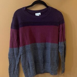 Market & Spruce Women’s Purple and Gray Crewneck Sweater